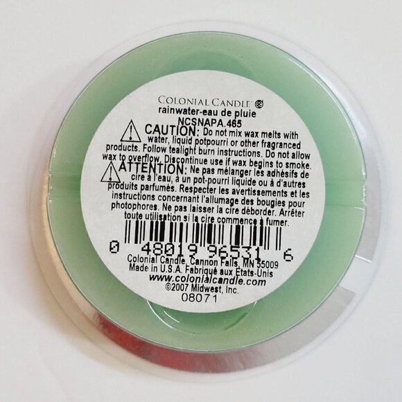 Colonial Candle Wax Simmer Snaps x4 Rainwater Disc VHTF Scent Clean & Fresh - Picture 3 of 3